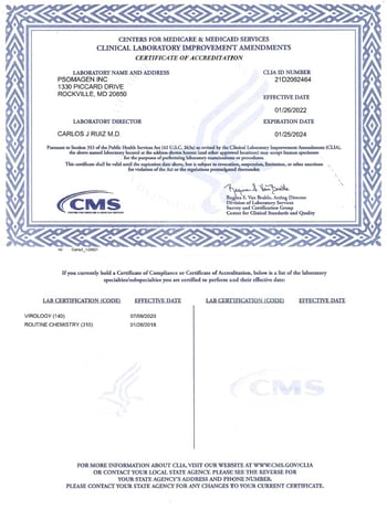 CLIA Certificate of Accreditation_Jan 25, 2024 CLIA Certificate of Accreditation_Jan 25, 2024