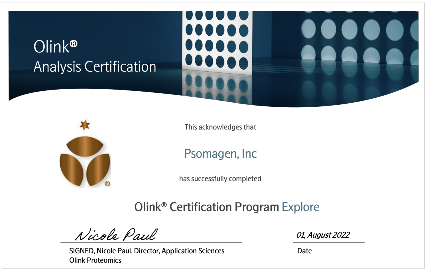 Ollink® Certification - Explore acquired August 2022
