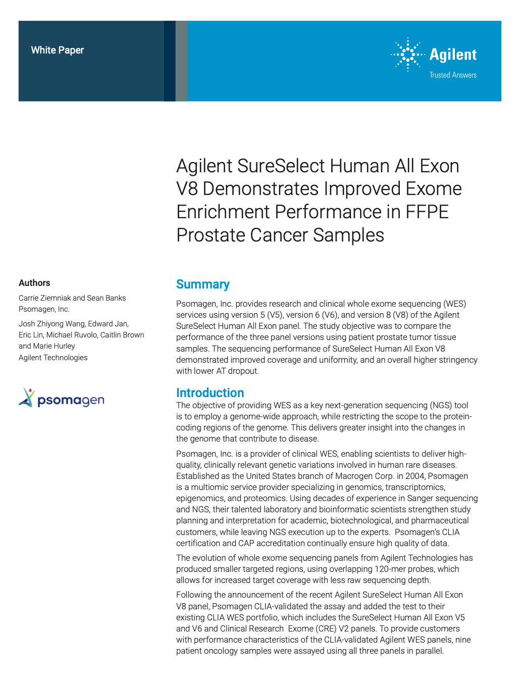 Agilent SureSelect White Paper pg 1