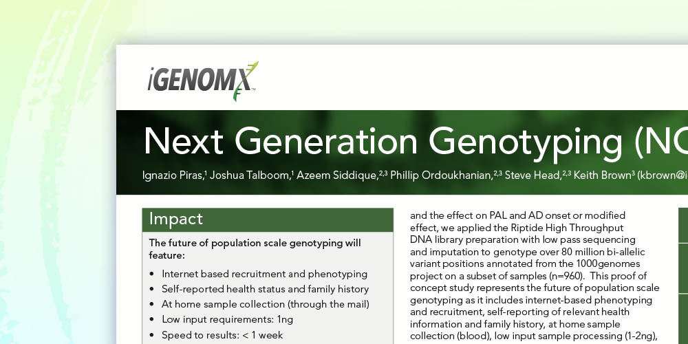iGenomX Next Generation Genotyping Paves Way for Mass-Scale Alzheimer’s Research