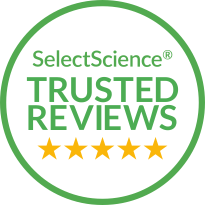 SelectScience Trusted Reviews Logo - green lettering inside green circle with 5 gold stars